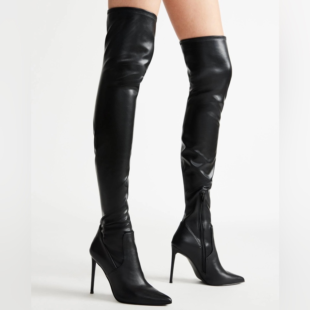 Steve Madden Black Thigh High Boot Stiletto